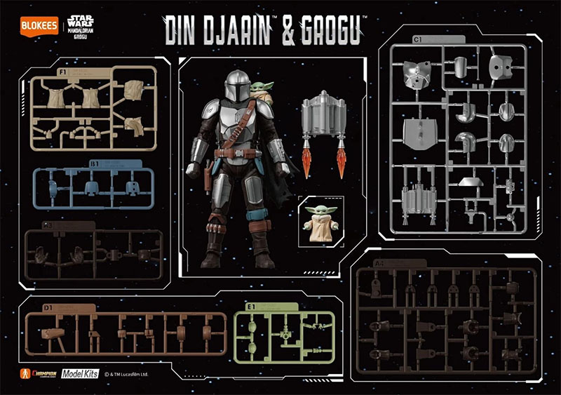 Blokees Star Wars The Mandalorian and Grogu Champion Class 05 Din Djarin and Grogu Model Kit